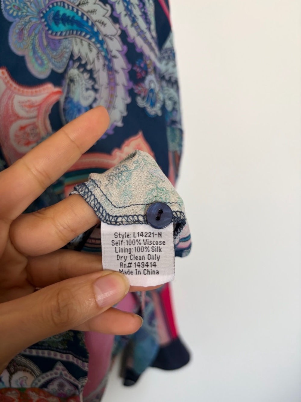 Johnny Was Onda button-down blouse 
colorful paisley - 2XS - Picture 10 of 10